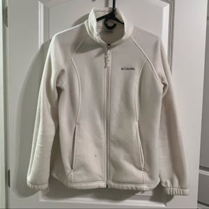 White fleece Columbia jacket
